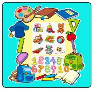 NUMBERS, COLOURS, TOYS AND SCHOOL OBJECTS