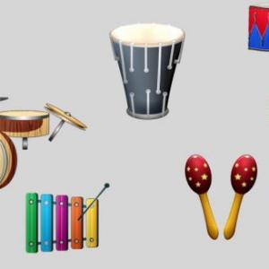 Imagen de portada del videojuego educativo: Instrumentos de percusión, de la temática Música