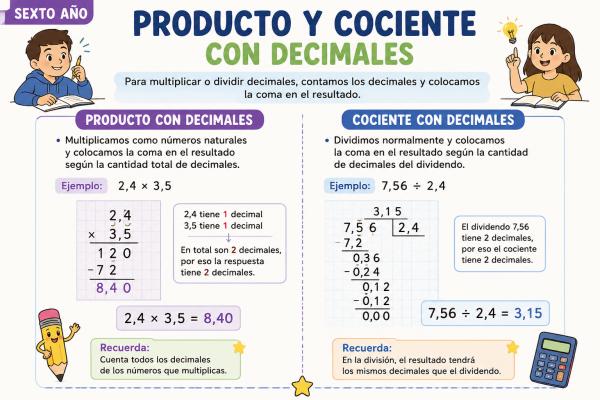 Portada del juego Producto y cociente decimales – Matemáticas
