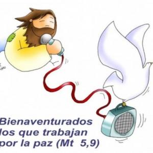 Imagen de portada del videojuego educativo: Super duchado Mateo 5:9, de la temática Religión