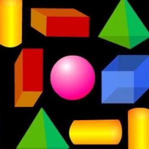 Imagen de portada del videojuego educativo: Cuerpos Geométricos, de la temática Matemáticas