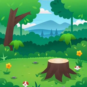 Imagen de portada del videojuego educativo: LA NIÑA JUEGA EN EL BOSQUE, de la temática Lengua