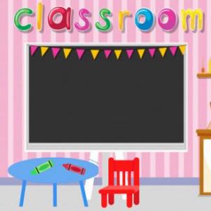 Imagen de portada del videojuego educativo: Find the classroom objects, de la temática Idiomas