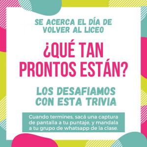 ¿Qué tan preparado/a estás para volver al liceo?
