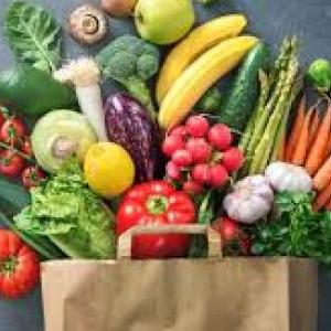 Imagen de portada del videojuego educativo: Juego de la oca de frutas y verduras, de la temática Ocio