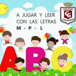 Imagen de portada del videojuego educativo: A  JUGAR  Y LEER  CON LAS  LETRAS M , P, Y  L , de la temática Lengua